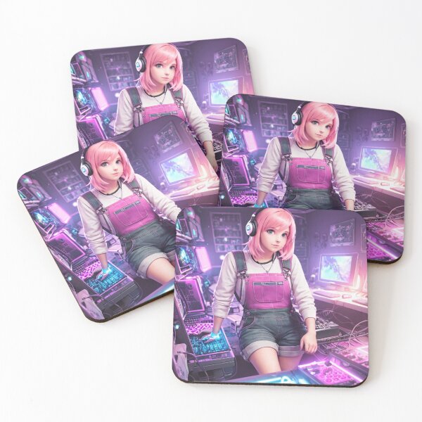 Item preview, Cute Gamer Girl in Neon Room  designed and sold by Butler in the Home.