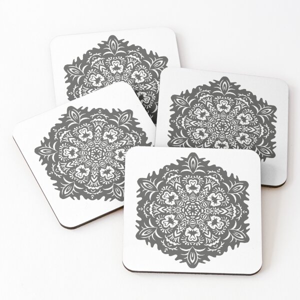 Item preview, Traditional Polish paper cutout - gray plant motif + birds. designed and sold by My-fake-places.