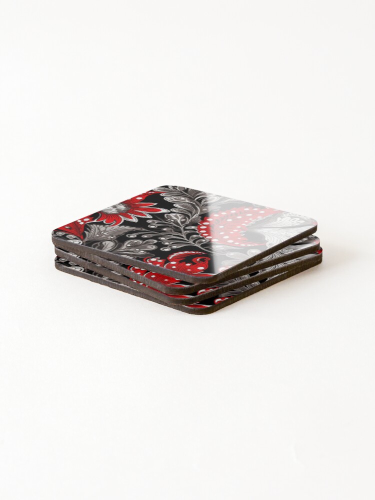 Thumbnail 4 of 5, Coasters (Set of 4), Sari Pattern designed and sold by SideSignal.