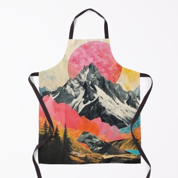 Item preview, Mixed Media Collage Mountains Scenery Colorful Nature Art Print designed and sold by GulDesignCo.