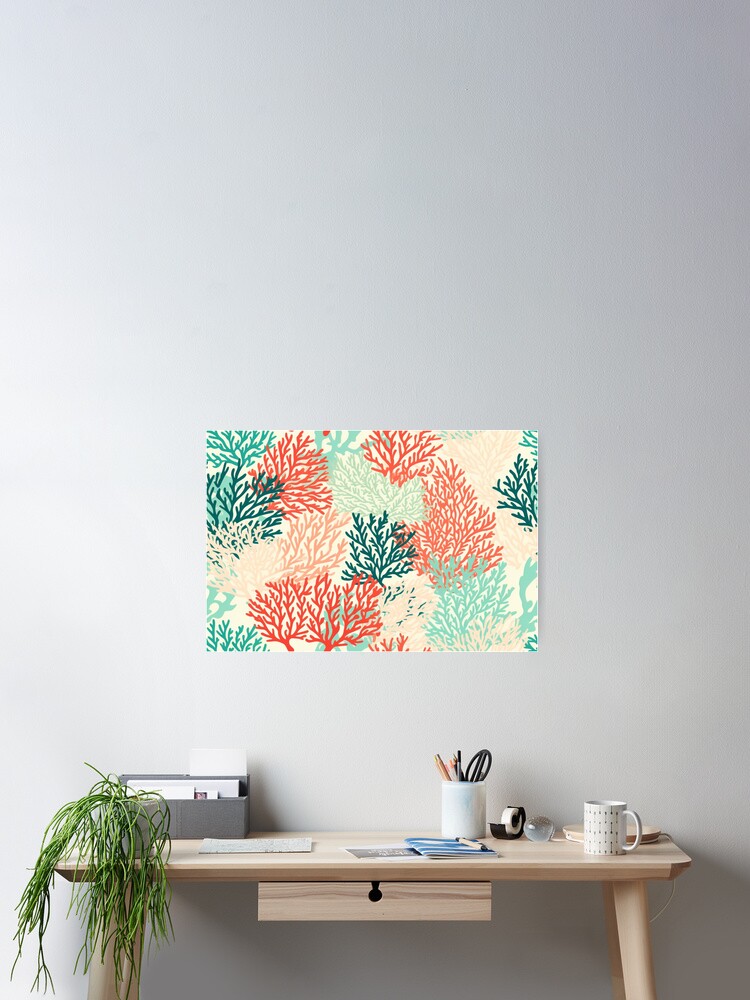 Thumbnail 2 von 3, Poster, Coral Reef Pattern designt und verkauft von SideSignal.