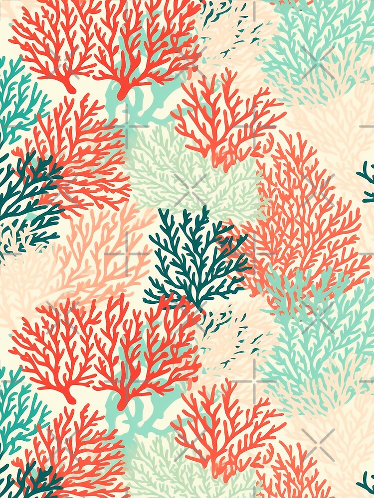 Thumbnail 3 von 3, Tuch, Coral Reef Pattern designt und verkauft von SideSignal.