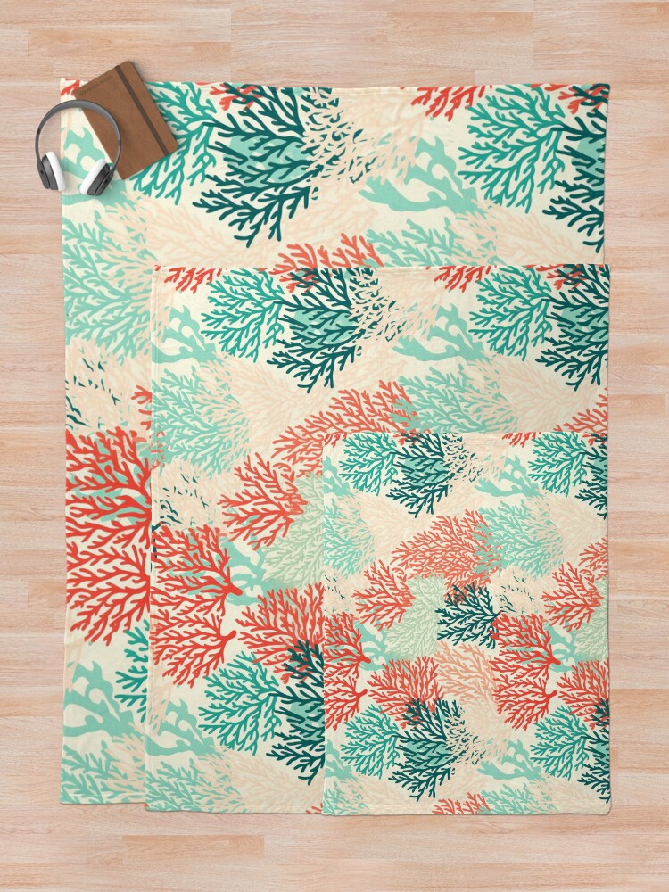 Thumbnail 5 of 6, Throw Blanket, Coral Reef Pattern designed and sold by SideSignal.