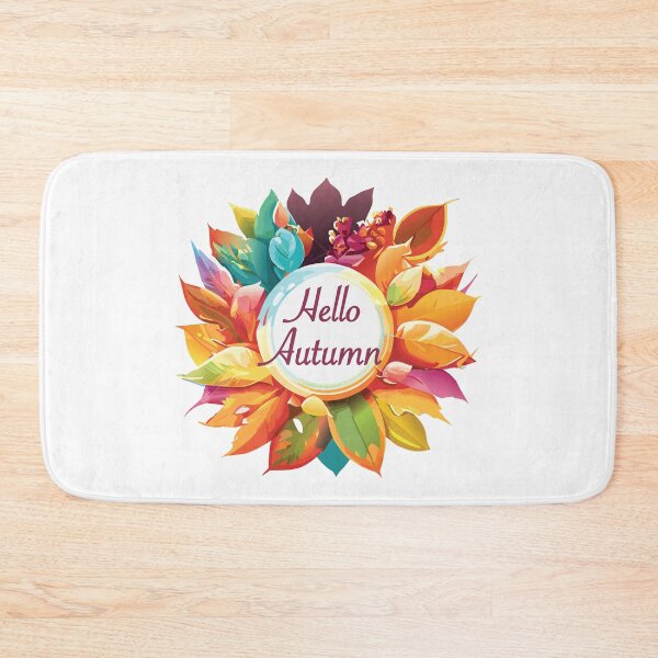 Item preview, Hello Autumn Colorful Fall Leaves Graphic designed and sold by dadp616.