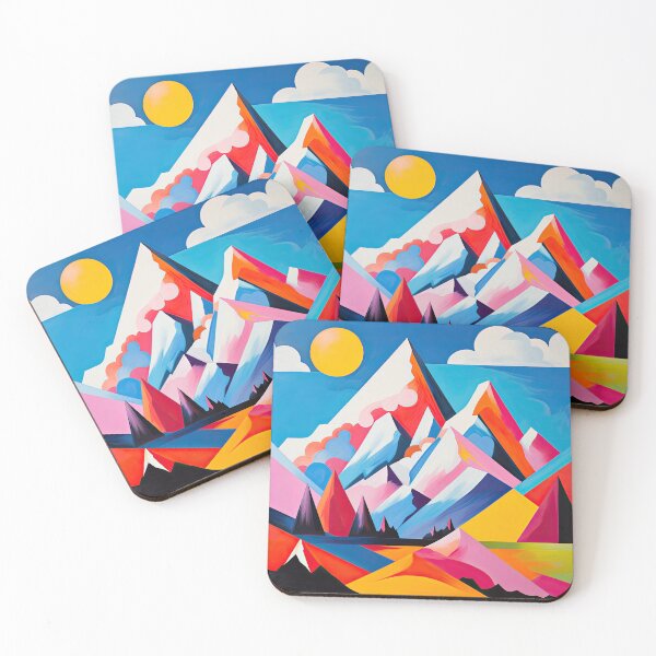 Item preview, Explore "Simplistic & Minimalistic Alps" with Bauhaus Flair and Vivid Colors designed and sold by ArtificialGenes.