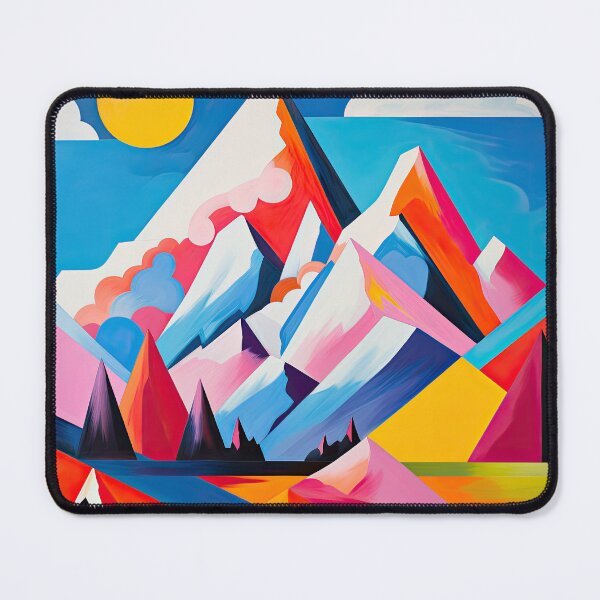 Item preview, Explore "Simplistic & Minimalistic Alps" with Bauhaus Flair and Vivid Colors designed and sold by ArtificialGenes.