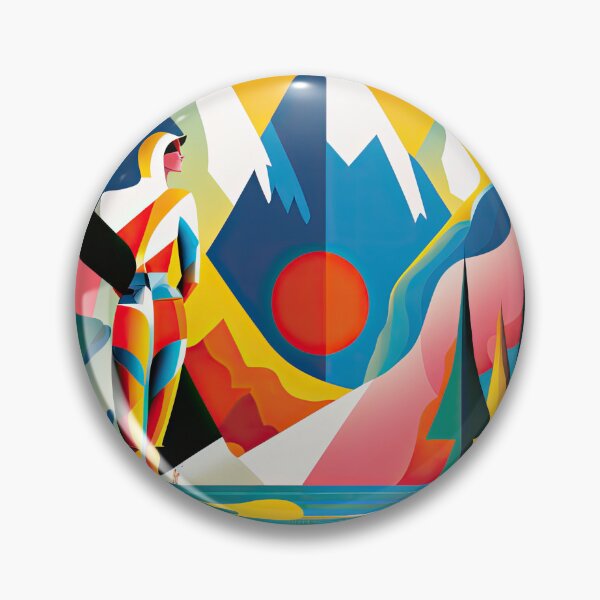 Item preview, Explore "Simplistic & Minimalistic Alps" with Bauhaus Flair and Vivid Colors designed and sold by ArtificialGenes.