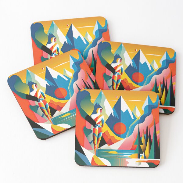 Item preview, Explore "Simplistic & Minimalistic Alps" with Bauhaus Flair and Vivid Colors designed and sold by ArtificialGenes.