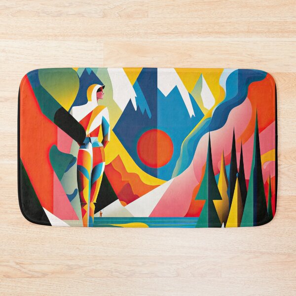 Item preview, Explore "Simplistic & Minimalistic Alps" with Bauhaus Flair and Vivid Colors designed and sold by ArtificialGenes.
