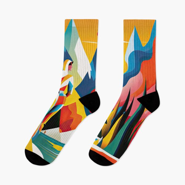 Item preview, Explore "Simplistic & Minimalistic Alps" with Bauhaus Flair and Vivid Colors designed and sold by ArtificialGenes.