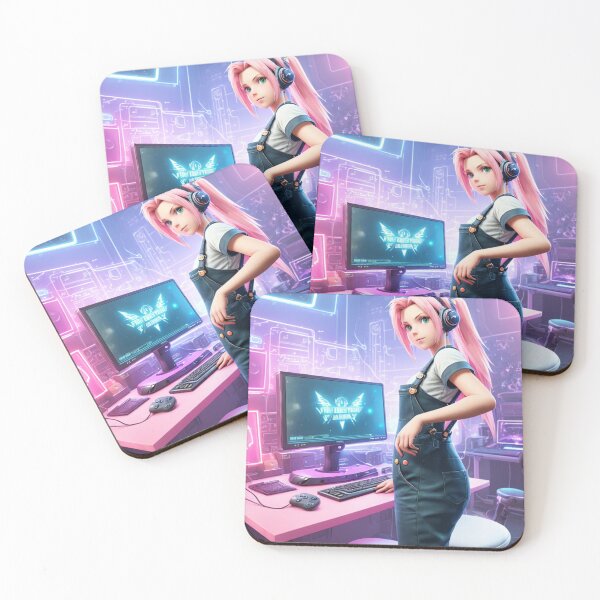 Item preview, Cute Gamer Girl in Neon Room  designed and sold by Butler in the Home.