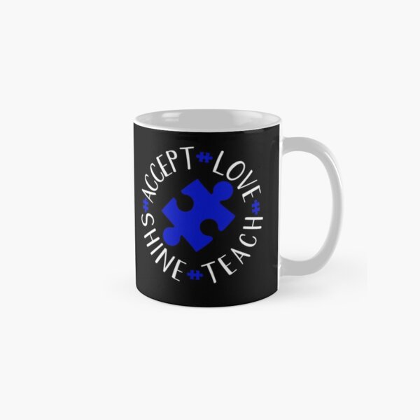 Vista previa del artículo con la obra «Acepta el amor enseña a Shine Shirt Autismo Awareness Gear en azul», diseñado y vendido por DynamicDesign.