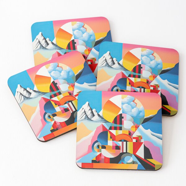 Item preview, Explore "Simplistic & Minimalistic Alps" with Bauhaus Flair and Vivid Colors designed and sold by ArtificialGenes.