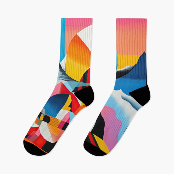 Item preview, Explore "Simplistic & Minimalistic Alps" with Bauhaus Flair and Vivid Colors designed and sold by ArtificialGenes.