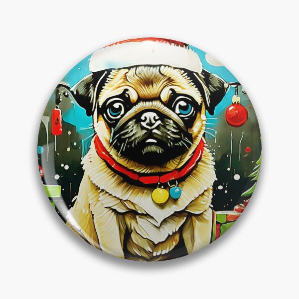 Item preview, Pug HAPPY HOLIDAYS 8 designed and sold by RedBluffTraders.