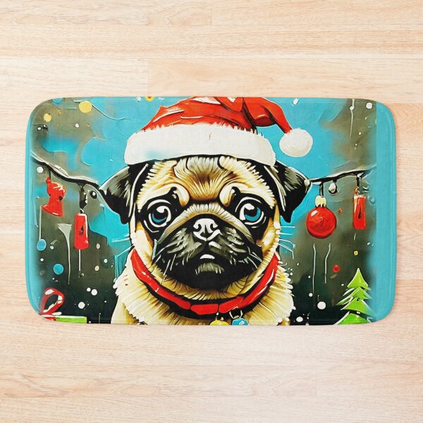 Item preview, Pug HAPPY HOLIDAYS 8 designed and sold by RedBluffTraders.