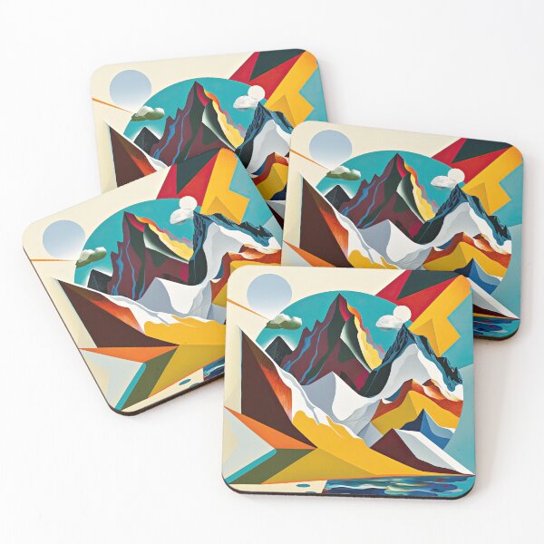 Item preview, Explore "Simplistic & Minimalistic Alps" with Bauhaus Flair and Vivid Colors designed and sold by ArtificialGenes.