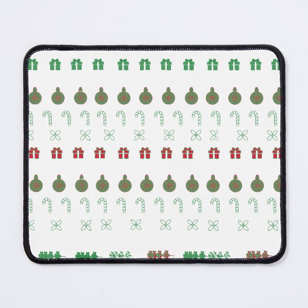 Item preview, Festive Stripes with Gifts & Ornaments Pattern Green on White designed and sold by ara-designs.