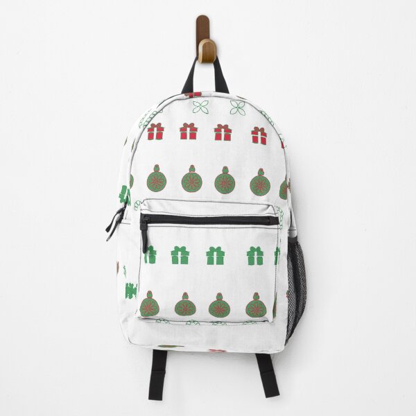 Item preview, Festive Stripes with Gifts & Ornaments Pattern Green on White designed and sold by ara-designs.