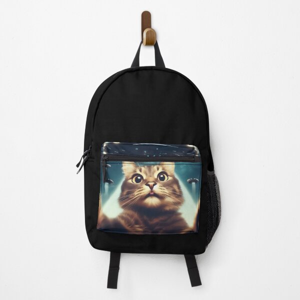 Item preview, Funny Cat selfie with UFO designed and sold by TomFrontierArt.