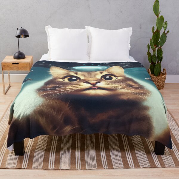 Item preview, Funny Cat selfie with UFO designed and sold by TomFrontierArt.