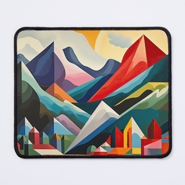 Item preview, Explore "Simplistic & Minimalistic Alps" with Bauhaus Flair and Vivid Colors designed and sold by ArtificialGenes.