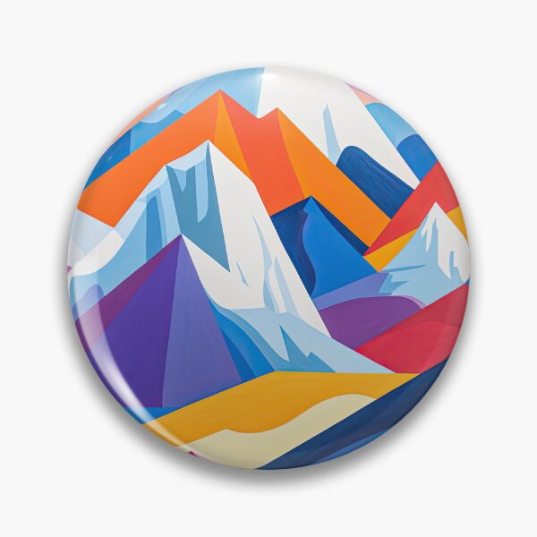 Item preview, Explore "Simplistic & Minimalistic Alps" with Bauhaus Flair and Vivid Colors designed and sold by ArtificialGenes.