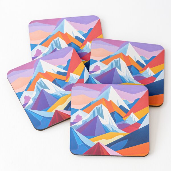 Item preview, Explore "Simplistic & Minimalistic Alps" with Bauhaus Flair and Vivid Colors designed and sold by ArtificialGenes.