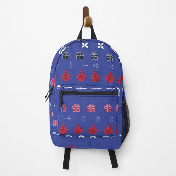 Item preview, Festive Stripes with Gifts & Ornaments Pattern on Bright Blue designed and sold by ara-designs.