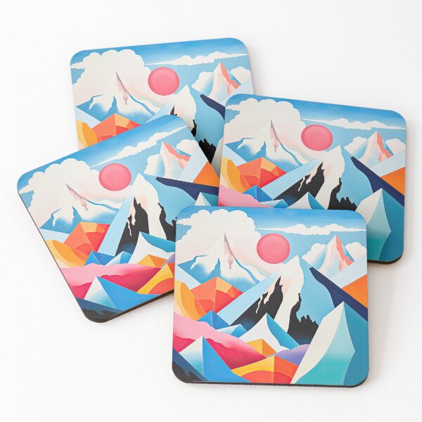 Item preview, Explore "Simplistic & Minimalistic Alps" with Bauhaus Flair and Vivid Colors designed and sold by ArtificialGenes.
