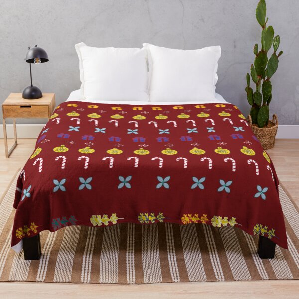 Item preview, Festive Stripes with Gifts & Ornaments Pattern on Wine-Red designed and sold by ara-designs.