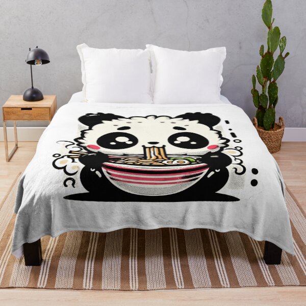 Item preview, Kawaii retro little panda eat ramen noodles designed and sold by TomFrontierArt.