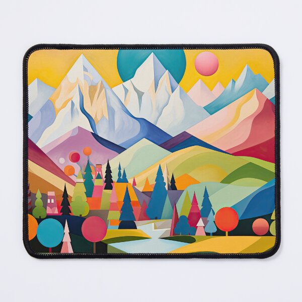 Item preview, Explore "Simplistic & Minimalistic Alps" with Bauhaus Flair and Vivid Colors designed and sold by ArtificialGenes.
