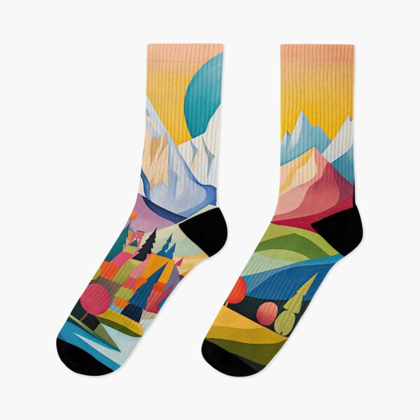 Item preview, Explore "Simplistic & Minimalistic Alps" with Bauhaus Flair and Vivid Colors designed and sold by ArtificialGenes.