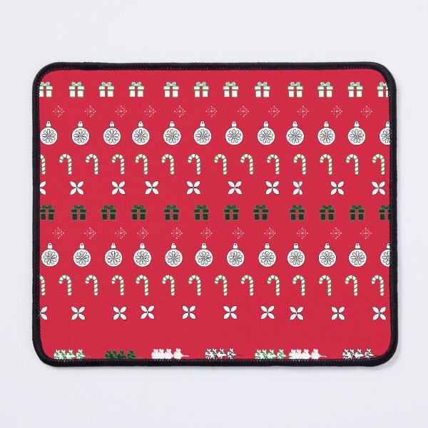 Item preview, Festive Stripes with Gifts & Ornaments Pattern on Red designed and sold by ara-designs.