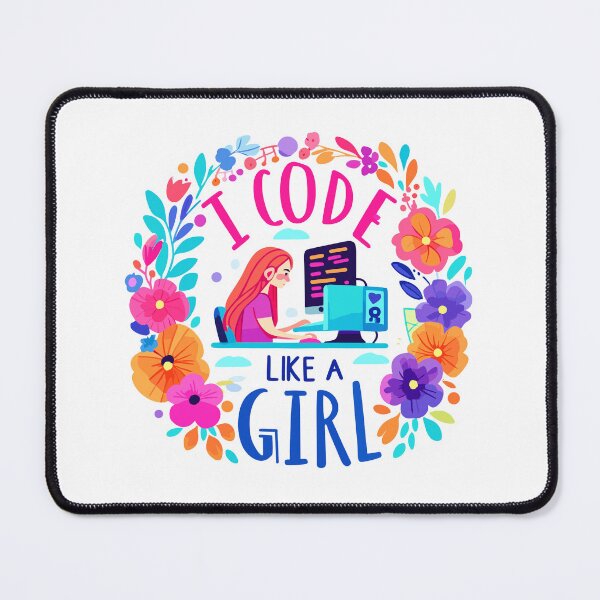 Item preview, I CODE LIKE A GIRL - Tee, Shirt, Mug, Hat, Sticker, Button, Mousepad, etc designed and sold by cloudhiker.