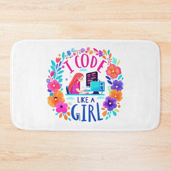 Item preview, I CODE LIKE A GIRL - Tee, Shirt, Mug, Hat, Sticker, Button, Mousepad, etc designed and sold by cloudhiker.
