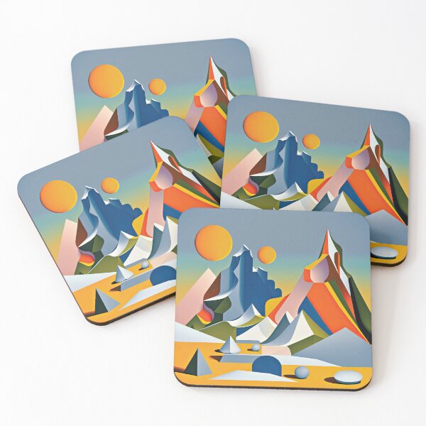 Item preview, Explore "Simplistic & Minimalistic Alps" with Bauhaus Flair and Vivid Colors designed and sold by ArtificialGenes.