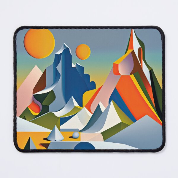 Item preview, Explore "Simplistic & Minimalistic Alps" with Bauhaus Flair and Vivid Colors designed and sold by ArtificialGenes.