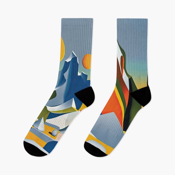 Item preview, Explore "Simplistic & Minimalistic Alps" with Bauhaus Flair and Vivid Colors designed and sold by ArtificialGenes.