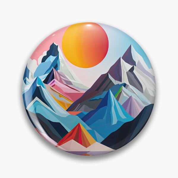 Item preview, Explore "Simplistic & Minimalistic Alps" with Bauhaus Flair and Vivid Colors designed and sold by ArtificialGenes.