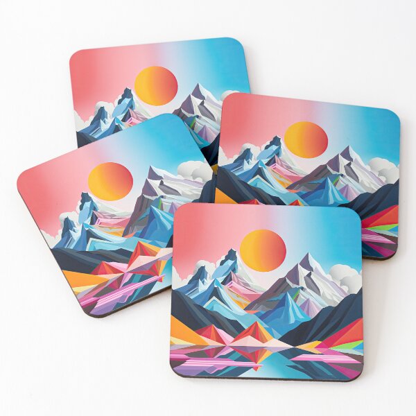 Item preview, Explore "Simplistic & Minimalistic Alps" with Bauhaus Flair and Vivid Colors designed and sold by ArtificialGenes.