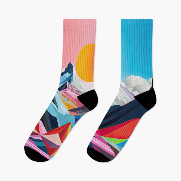 Item preview, Explore "Simplistic & Minimalistic Alps" with Bauhaus Flair and Vivid Colors designed and sold by ArtificialGenes.