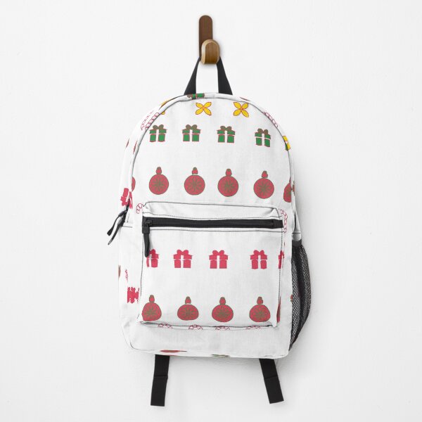 Item preview, Festive Stripes with Gifts & Ornaments Pattern Red on White designed and sold by ara-designs.