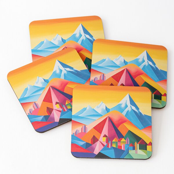 Item preview, Explore "Simplistic & Minimalistic Alps" with Bauhaus Flair and Vivid Colors designed and sold by ArtificialGenes.