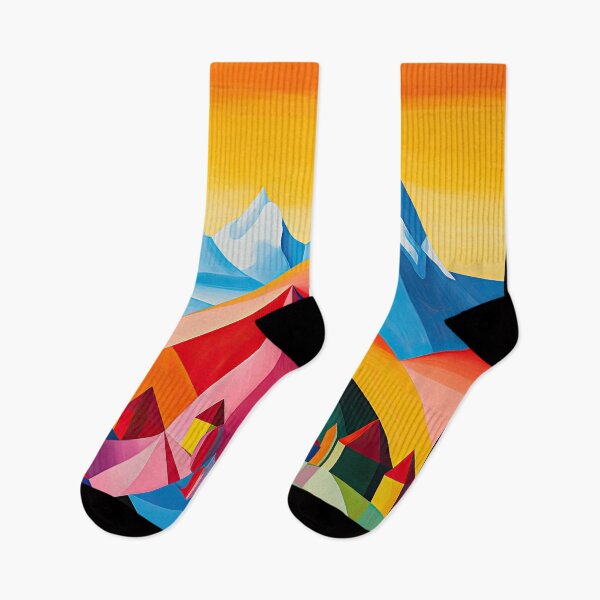 Item preview, Explore "Simplistic & Minimalistic Alps" with Bauhaus Flair and Vivid Colors designed and sold by ArtificialGenes.