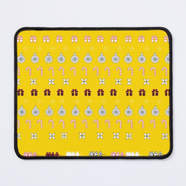Item preview, Festive Stripes with Gifts & Ornaments Pattern Red on Yellow designed and sold by ara-designs.