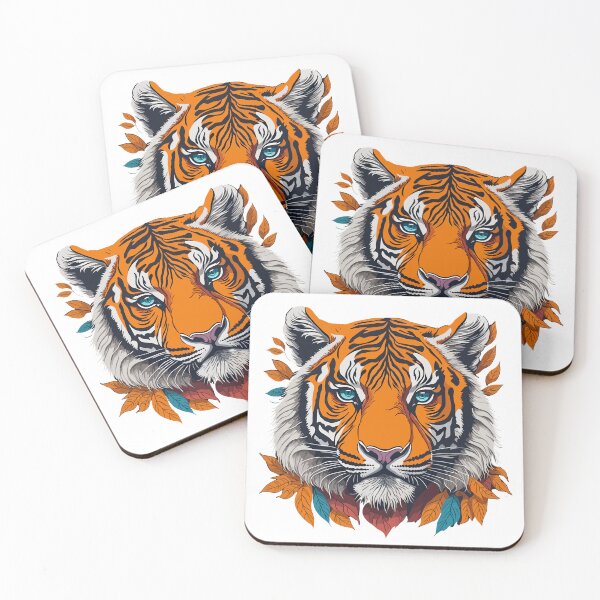 Item preview, Tiger's head among the leaves designed and sold by MamikonarsRB.