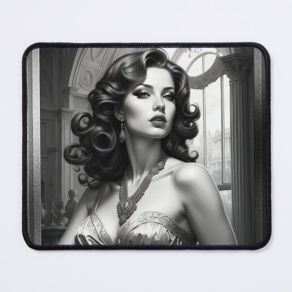 Item preview, Alluring Portrait Of Benita Pin Up Retro Age Poster Art AI Concept Creation by Xzendor7 designed and sold by Xzendor7 Digital Art Creations.