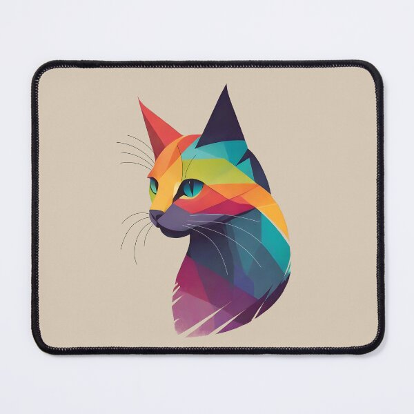 Item preview, Geometric Colorful Cat designed and sold by Humbugle.
